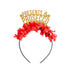 Presents and Prosecco <br> Party Crown (Red/Gold)
